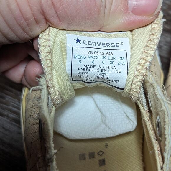 Converse Women's Classic All Star Cream Plaid Laceless Pull On Sneaker Size 8 - Picture 5 of 6